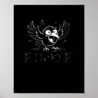 Crow, Retro F-Caw-F Bird Crow Funny Crow Bird Cawi Poster