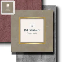 Trendy Gold Texture Logo Square Square Business Card