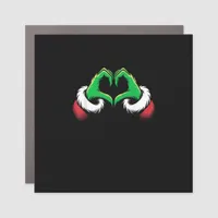 Funny Heart Hands Christmas Minimal Festive Style Car Magnet
