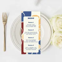 Retro Groovy Boho Chic Floral Wedding Menu