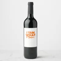 I Yam What I Yam Sweet Potato Thanksgiving Couple  Wine Label