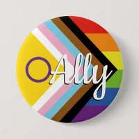 Intersex Inclusive Progress Pride Rainbow Button