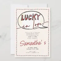 Lucky In Love Vegas Casino Modern Bachelorette Invitation