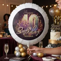 Retro Disco Ball Music Notes 40th Birthday Party Balloon
