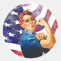 Happy Fourth of July Independent Woman Classic Round Sticker