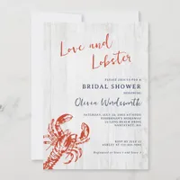 Modern Love and Lobster Coastal Bridal Shower Invitation