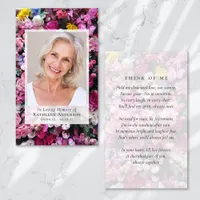 Floral Photo Funeral Memorial Prayer Card