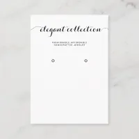 Calligraphy Black White Earring Display Business Card