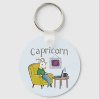Capricorn star sign Sea Goat zodiac star Keychain