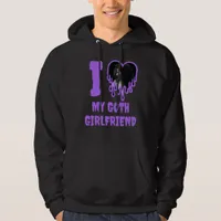 I Love My Goth Girlfriend Purple Heart Photo Hoodie