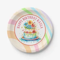 Retro Colors and Birthday Party  Paper Plates