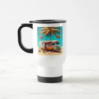 Retro RV and Palm Trees Travel Mug