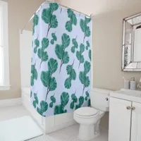 Abstract Fig Leaf Pattern For Plant Loving People Shower Curtain