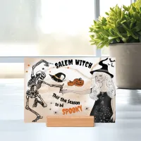 Salem Witch Dancing Skeleton Halloween Holder