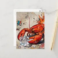 An Angry Maine Lobster Breaking Ice Postcard