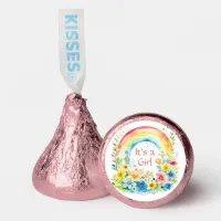 Watercolor Rainbow and Flowers It's a Girl Hershey®'s Kisses®