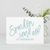 5X7 Sparkler Send-Off Sign-Brush- Light Turquoise Invitation