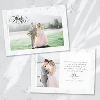 Marble Frame Photo Wedding Thank You Card