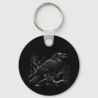 Crow, F-Caw-F Funny Bird Minimal Clean Keychain