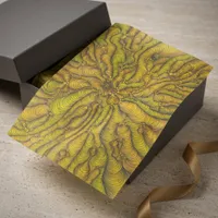 Retro Mustard Groovy Psychedelic Abstract Pattern Tissue Paper