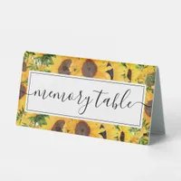 Rustic Sunflower Memorial Memory Table Table Tent Sign