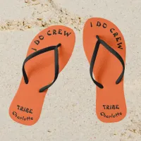 I Do Crew Orange And Black Bachelorette Flip Flops