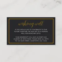 Black Elegant Gold Foil Border Wishing Well Enclosure Card