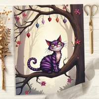 Alice Cheshire Cat on Tree Scrapbook Paper