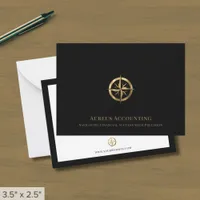 Black and Gold Logo Note Card