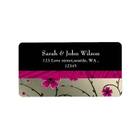 ivory pink floral return address label