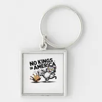 No Kings In America Classic Retro Graphic Keychain