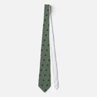 Teal & Gold Star Pattern Men's Fashion Tie