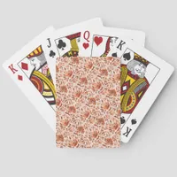 Abstract Floral Watercolor Pattern Autumn Colors Poker Cards