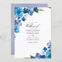 Hues of Blue Floral Wedding Invitation