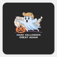 Funny Halloween Boo, Pumpkin Trumpkin, Make Hallow Square Sticker