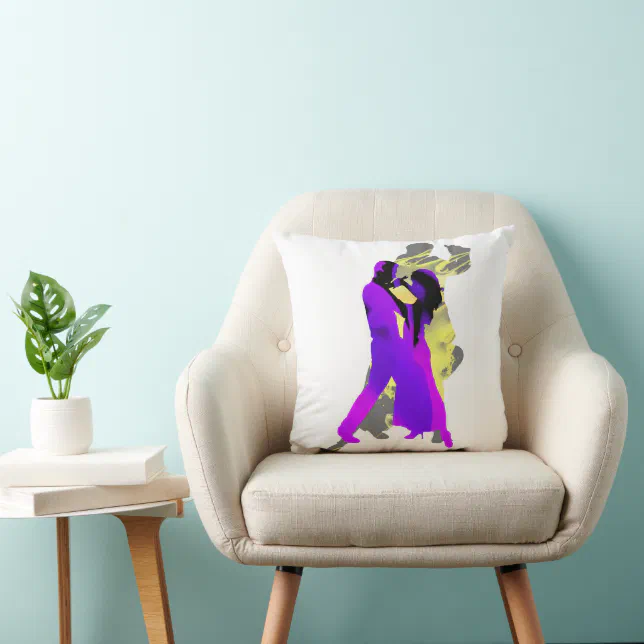 Argentine tango dancers throw pillow