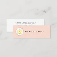 Rose Gold and Blush Pink Beautician Mini Business Card