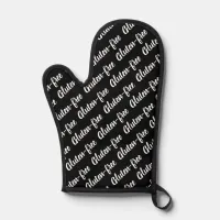 Gluten Free Allergy Warning Black and White Oven Mitt