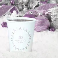 Purple Green Christmas Fa La La ID1009 Paper Cups