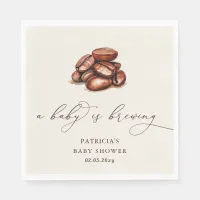 Baby is Brewing Coffee Gender Neutral Baby Shower Napkins