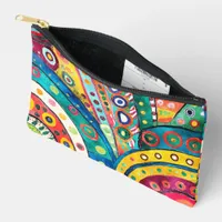 Pretty Colorful Hippie Abstract Accessory Pouch