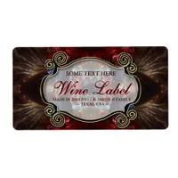 v.4 Medieval Fractals Gold Black & Red Wine Labels