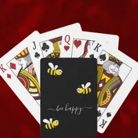 Black bee happy bumble bees summer fun humor poker cards