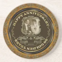 Vintage 50th Anniversary ID195 Coaster