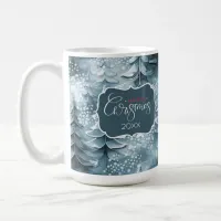 Painted Christmas Trees Blue ID1008 Coffee Mug