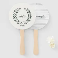 Rustic Monogram I Do BBQ Wedding Shower Hand Fan