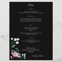 Elegant Floral Wedding Soft Botanical Romance Menu