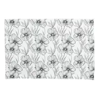 Modern Black and White Floral Elegant Pillow Case