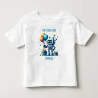 Personalized Birthday Boy Pixel Robot  Toddler T-shirt