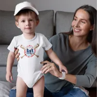 Rookie of the Year 1st Birthday Baseball  Baby Bodysuit